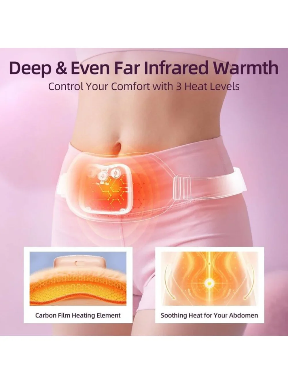 Plush Cordless Heating Pad for Menstrual Cramps & Pain Relief - Portable & Comfy